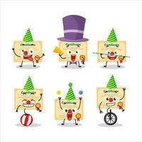 Cartoon character of certificate paper with various circus shows vector