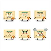 Certificate paper cartoon character with various angry expressions vector