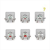 Cartoon character of silver first button with what expression vector