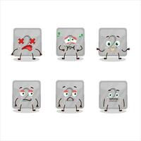 Silver first button cartoon character with nope expression vector