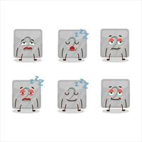 Cartoon character of silver first button with sleepy expression vector