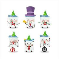 Cartoon character of bill paper with various circus shows vector