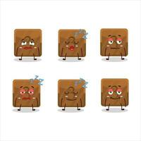 Cartoon character of third first button with sleepy expression vector