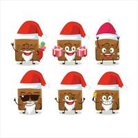 Papa Noel claus emoticones con tercero primero botón dibujos animados personaje vector