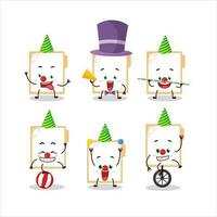 Cartoon character of brown manila folder with various circus shows vector