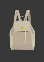 Womens backpack, with a little star vector illustration, trendy and casual