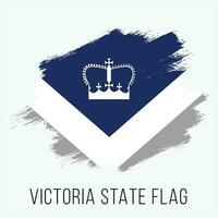 Grunge Australian State Victoria Vector Flag Design Template