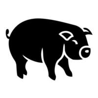 animal mammal pig black and white silhouette vector