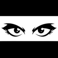 human eyes watching in black white vector