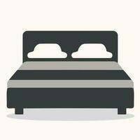 double bed with bedding and pillows vector