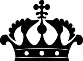 black and white silhouette crown object vector