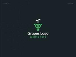 Grape Fruit logo design vector