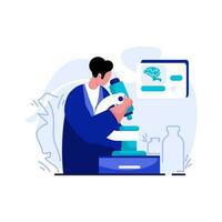 Medical Laboratory Manager Flat Illustration Minimalist of Key Employees Healthcare Industry. Modern vector concepts for web page website development, mobile app