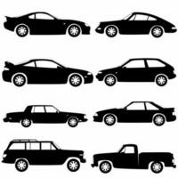set of car side silhouettes, white background vector