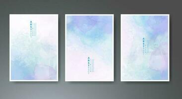 Set of creative hand painted abstract watercolor background. Design for your cover, date, postcard, banner, logo. vector