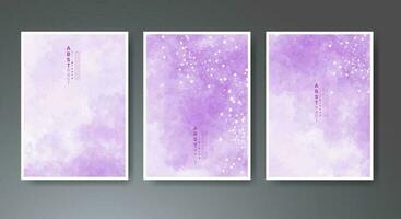 Set of creative hand painted abstract watercolor background. Design for your cover, date, postcard, banner, logo. vector