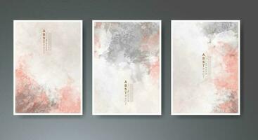 Set of creative hand painted abstract watercolor background. Design for your cover, date, postcard, banner, logo. vector