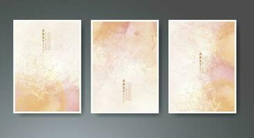 Set of creative hand painted abstract watercolor background. Design for your cover, date, postcard, banner, logo. vector