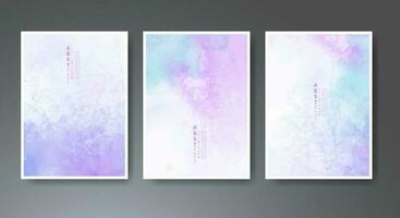 Set of creative hand painted abstract watercolor background. Design for your cover, date, postcard, banner, logo. vector