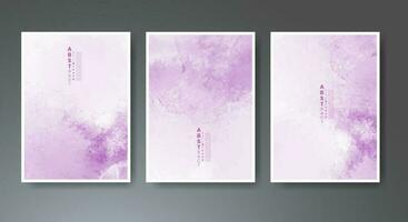 Set of creative hand painted abstract watercolor background. Design for your cover, date, postcard, banner, logo. vector