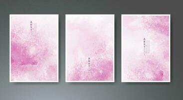 Set of creative hand painted abstract watercolor background. Design for your cover, date, postcard, banner, logo. vector