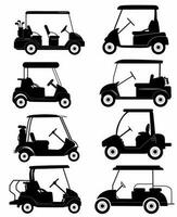 Club Car, Golf car Silhouette, vehicle icon Vector Illustration.