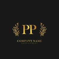 PP Initial beauty floral logo template vector