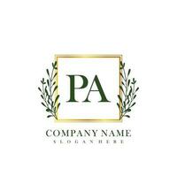 PA Initial beauty floral logo template vector