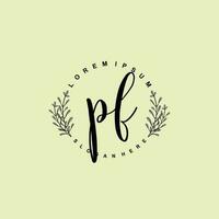 PF Initial beauty floral logo template vector