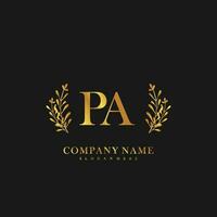 PA Initial beauty floral logo template vector