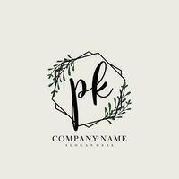 PK Initial beauty floral logo template vector