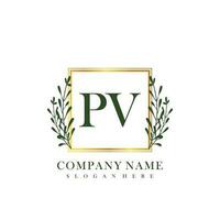 PV Initial beauty floral logo template vector