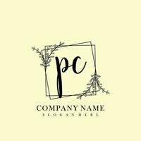 PC Initial beauty floral logo template vector