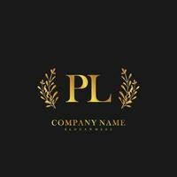 PL Initial beauty floral logo template vector