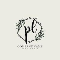 PL Initial beauty floral logo template vector