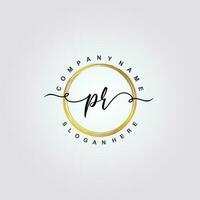 PR Initial beauty floral logo template vector