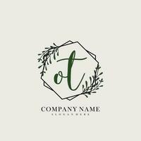 OT Initial beauty floral logo template vector