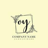 OY Initial beauty floral logo template vector