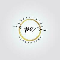 PA Initial beauty floral logo template vector