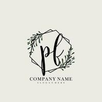 PF Initial beauty floral logo template vector