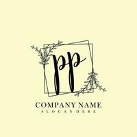 PP Initial beauty floral logo template vector