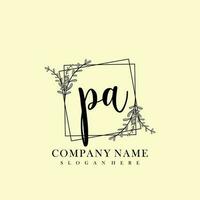 PA Initial beauty floral logo template vector