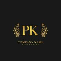 PK Initial beauty floral logo template vector