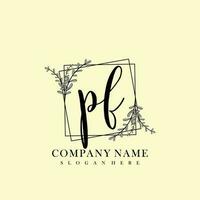 PF Initial beauty floral logo template vector