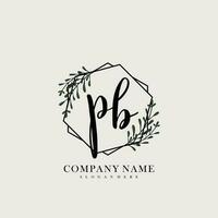 PB Initial beauty floral logo template vector