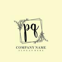 PQ Initial beauty floral logo template vector