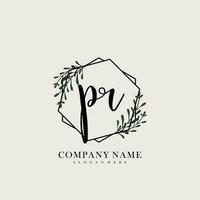 PR Initial beauty floral logo template vector