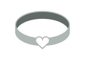 Heart shape ring icon design template illustration isolated vector