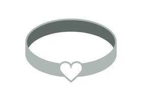 Heart shape ring icon design template illustration isolated vector