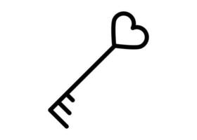 Heart key icon design template illustration isolated vector